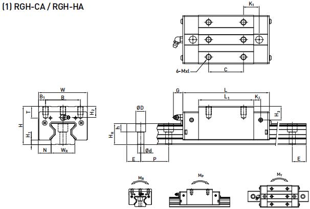 HIWIN RGH45HA軸承 滑塊軸承  滑塊導軌  滑塊導軌軸承